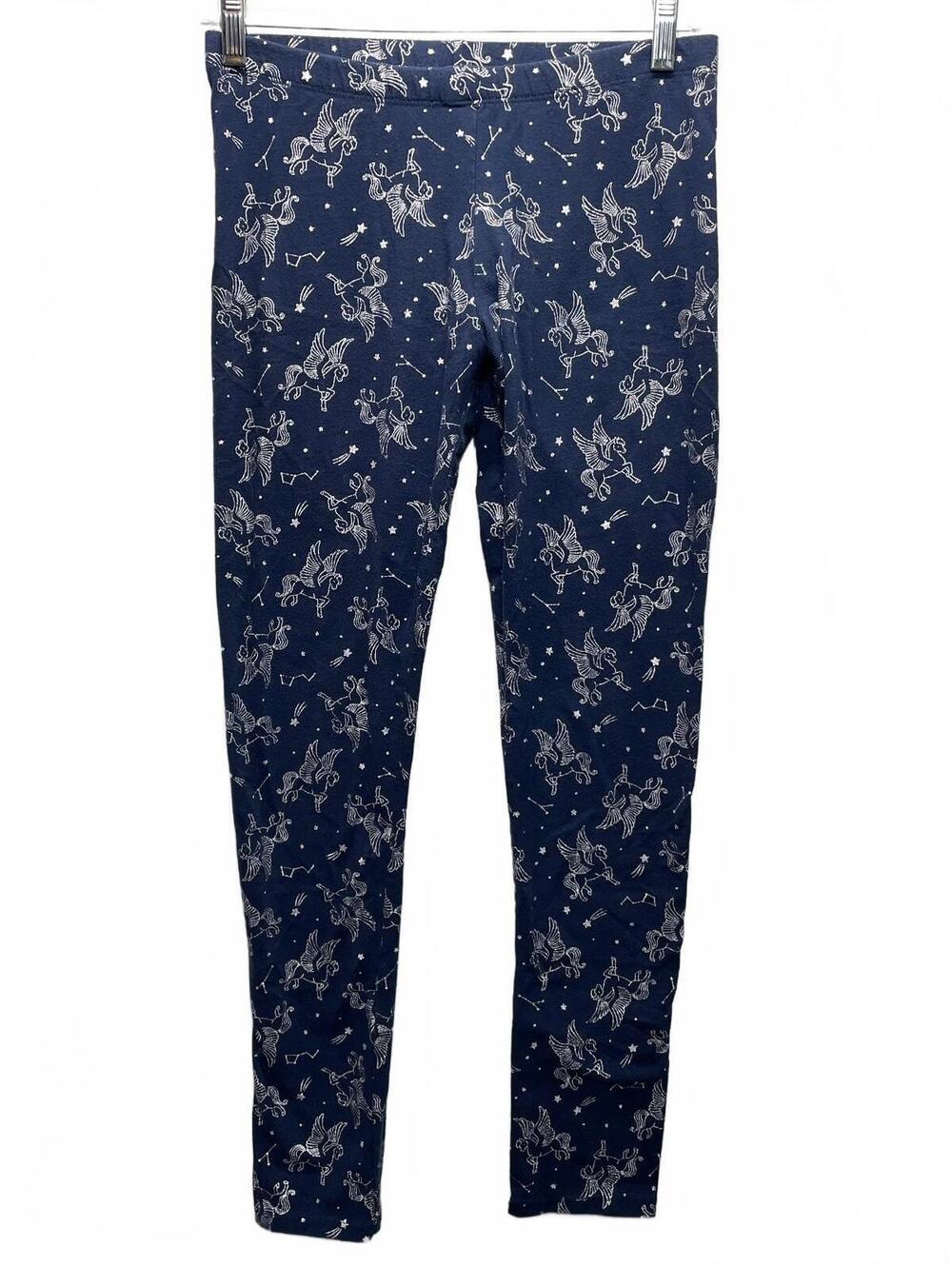 Navy Blue Silver Unicorn Constellation Print Leggings Girls Size 14/16